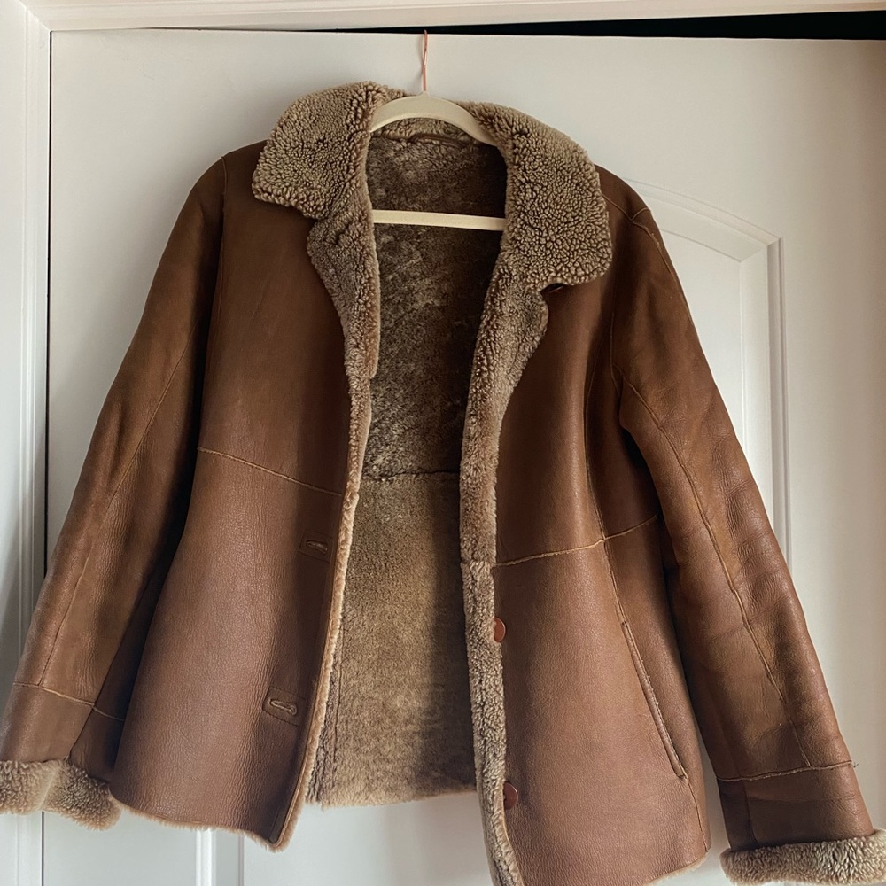 Hide Society Canada Brown Shearling Coat- Size 8 - Runs Small-